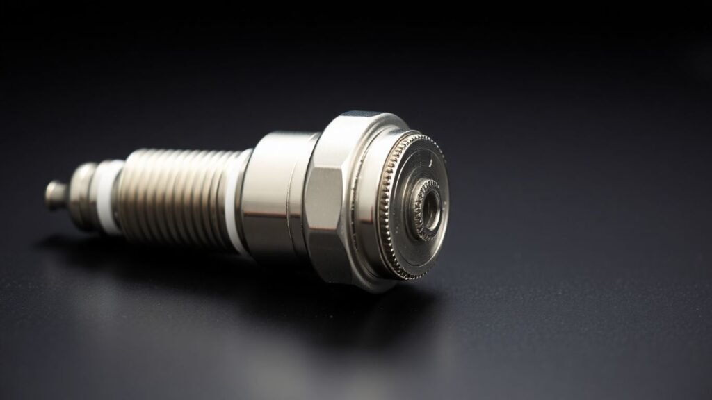 Close-up of a shiny car engine part.