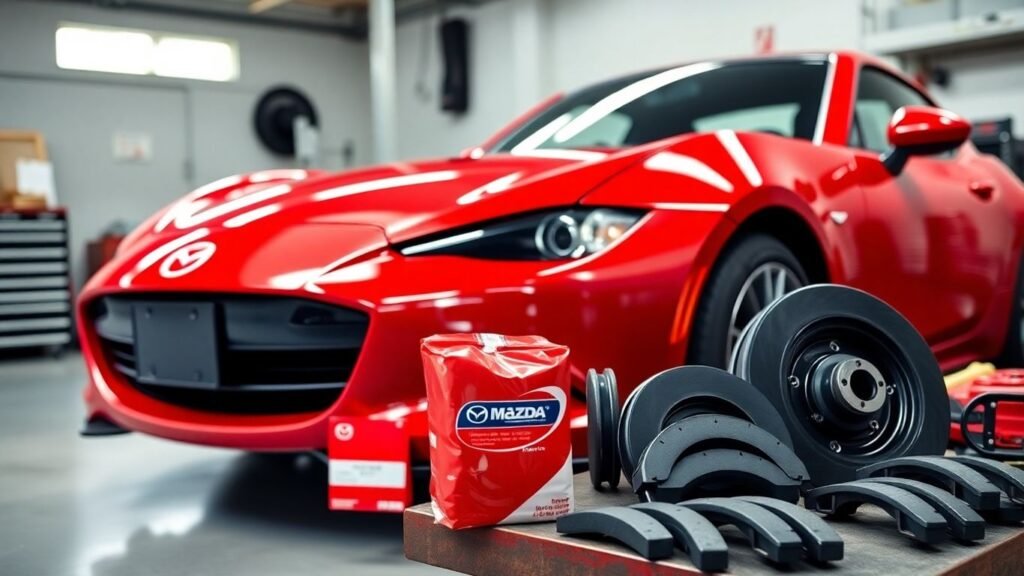 Mazda car with replacement parts