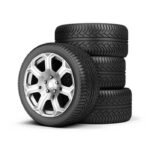 a stack of three car tires