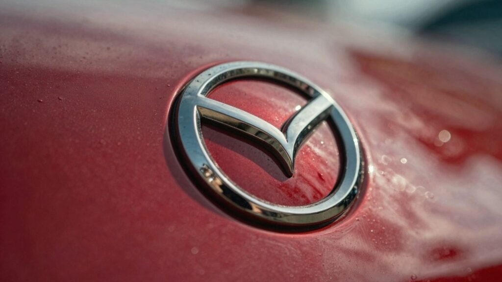 Mazda car emblem close-up
